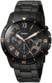  Shop Authentic Fossil Grant Sport Chronograph Black Dial Black Steel Strap Watch for Men - FS5374 - Luxxuri