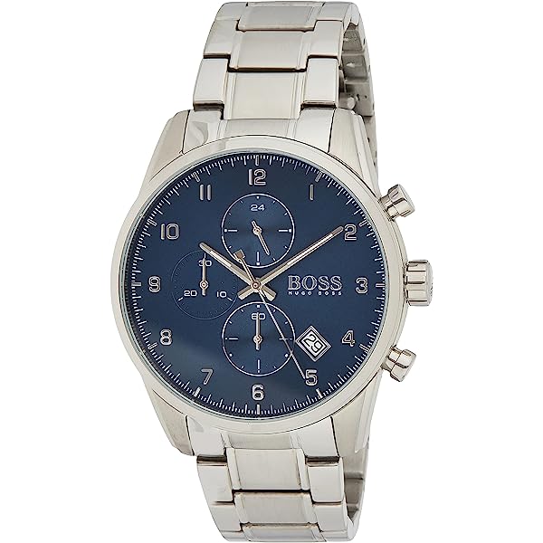  Shop Authentic Hugo Boss Skymaster Blue Dial Silver Steel Strap Watch for Men - 1513784 - Luxxuri