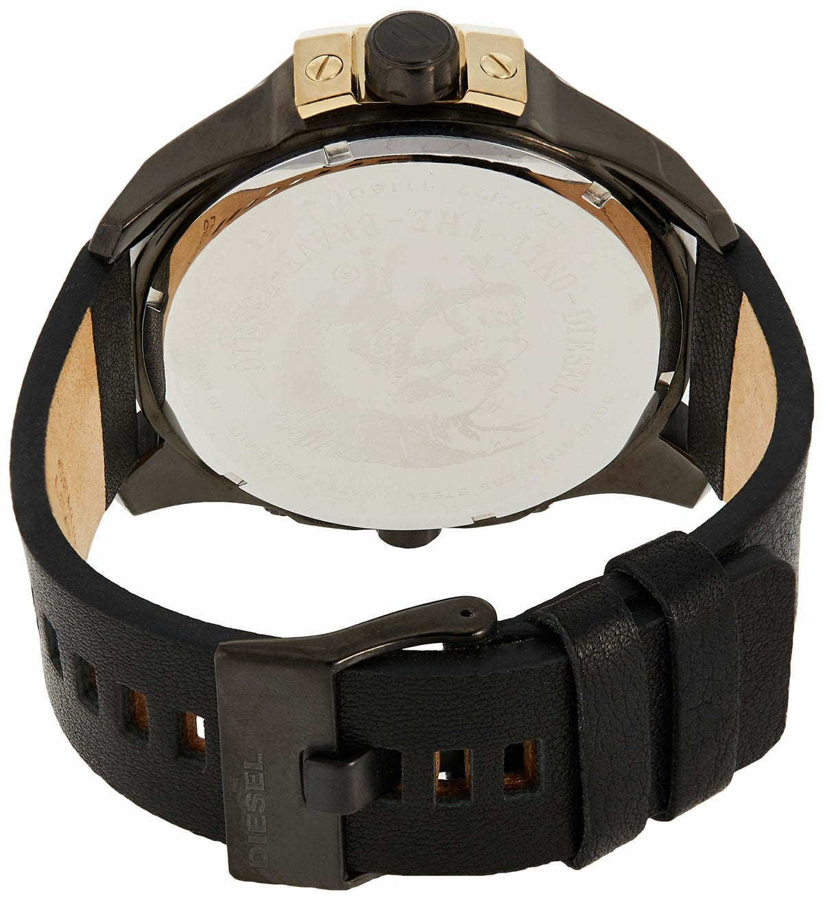  Shop Authentic Diesel Uber Chief Two Hand Black Dial Black Leather Strap Watch For Men - DZ7377 - Luxxuri