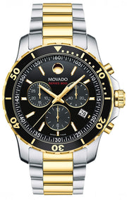  Shop Authentic Movado Series 800 Chronograph Black Dial Two Tone Steel Strap Watch For Men - 2600146 - Luxxuri