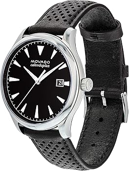  Shop Authentic Movado Heritage Calendoplan Black Dial Black Leather Strap Watch for Men - 3650004 - Luxxuri