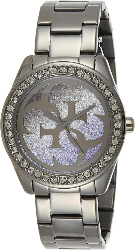  Shop Authentic Guess G Twist Diamonds Purple Dial Black Steel Strap Watch For Women - W1201L4 - Luxxuri