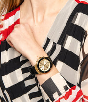  Shop Authentic Guess Athena Gold Dial Black Rubber Strap Watch For Women - GW0030L2 - Luxxuri