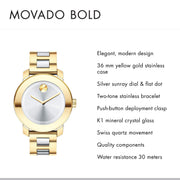  Shop Authentic Movado Bold Silver Dial Two Tone Steel Strap Watch for Women - 3600129 - Luxxuri