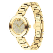  Shop Authentic Movado Bold Crystal Gold Dial Gold Steel Strap Watch For Women - 3600492 - Luxxuri