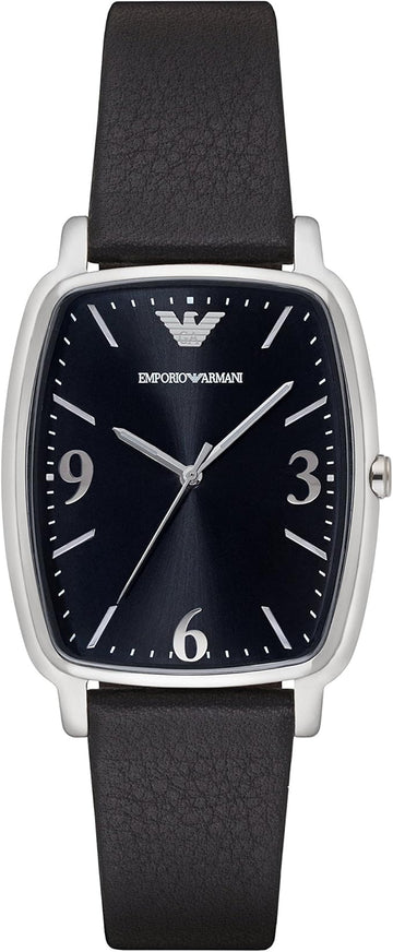  Shop Authentic Emporio Armani Epsilon Quartz Black Dial Black Leather Strap Watch For Men - AR2490 - Luxxuri