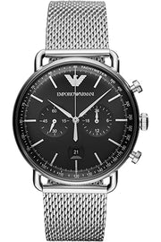  Shop Authentic Emporio Armani Luigi Black Dial Silver Mesh Bracelet Watch For Men - AR8032 - Luxxuri