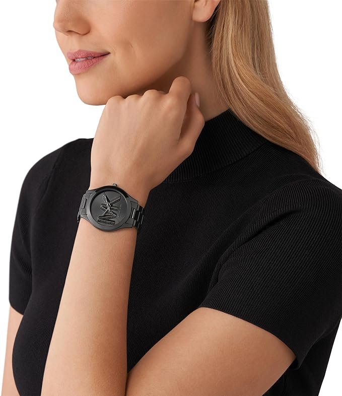  Shop Authentic Michael Kors Slim Runway Analog Black Dial Black Steel Strap Watch For Women - MK4734 - Luxxuri