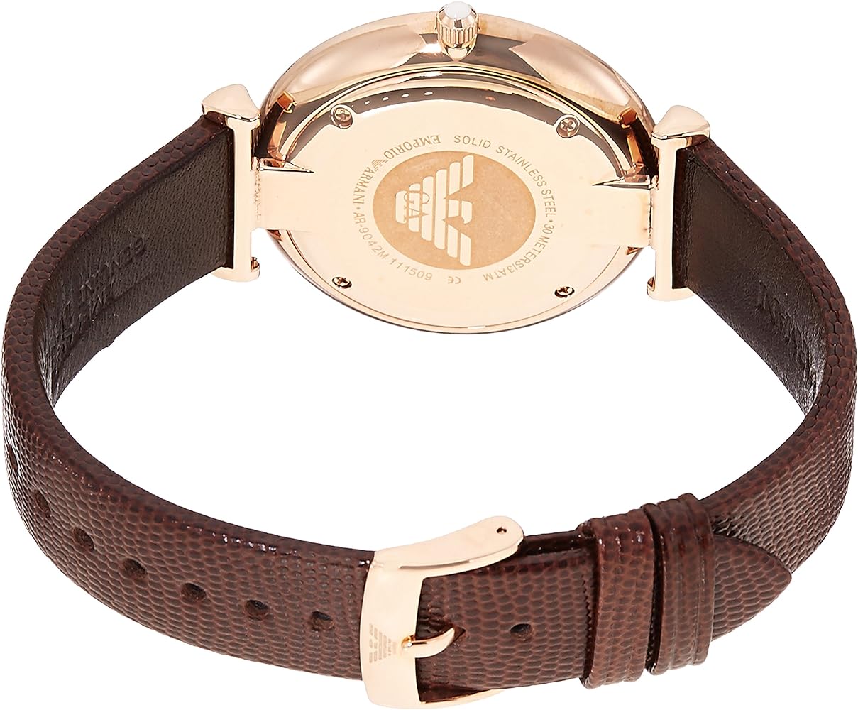  Shop Authentic Emporio Armani Analog White Dial Brown Leather Strap Watch For Men - AR9042 - Luxxuri