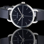  Shop Authentic Calvin Klein Even Black Dial Black Leather Strap Watch for Women  - K7B231CZ - Luxxuri