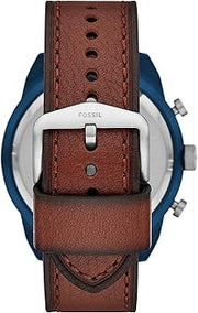  Shop Authentic Fossil Bronson Chronograph Luggage Blue Dial Brown Leather Strap Watch for Men - FS5829 - Luxxuri