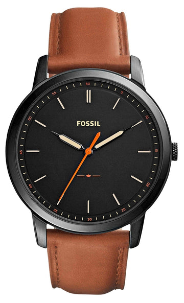  Shop Authentic Fossil The Minimalist Black Dial Brown Leather Strap Watch for Men - FS5305 - Luxxuri
