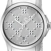  Shop Authentic Gucci G Timeless Quartz Silver Dial Silver Steel Strap Watch For Women - YA126551 - Luxxuri