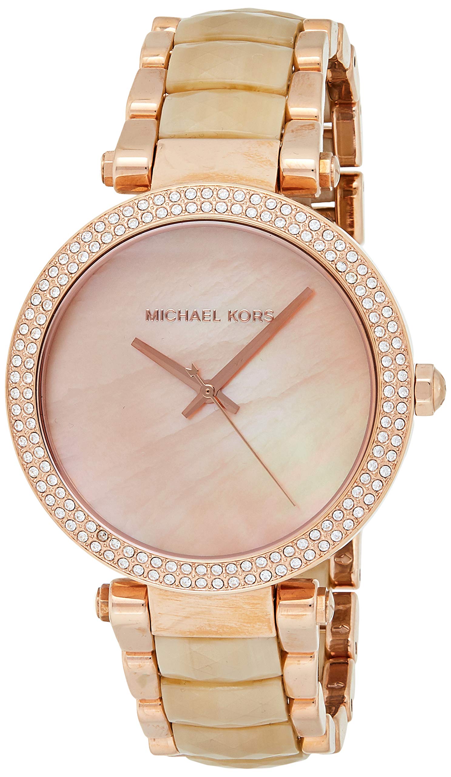  Shop Authentic Michael Kors Parker Mother of Pearl Pink Dial Two Tone Steel Strap Watch for Women - MK6492 - Luxxuri
