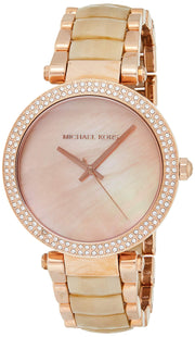  Shop Authentic Michael Kors Parker Mother of Pearl Pink Dial Two Tone Steel Strap Watch for Women - MK6492 - Luxxuri