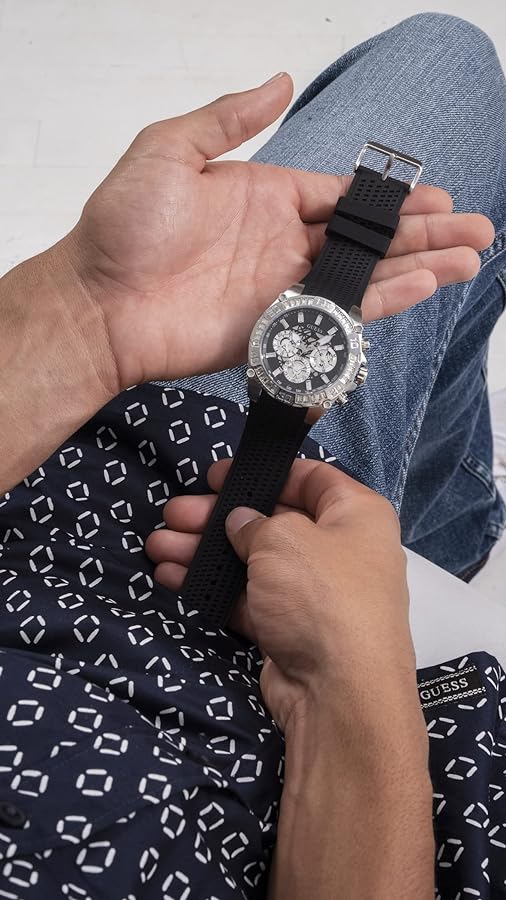  Shop Authentic Guess Trophy Multifunction Black Dial Black Rubber Strap Watch for Men - GW0333G1 - Luxxuri