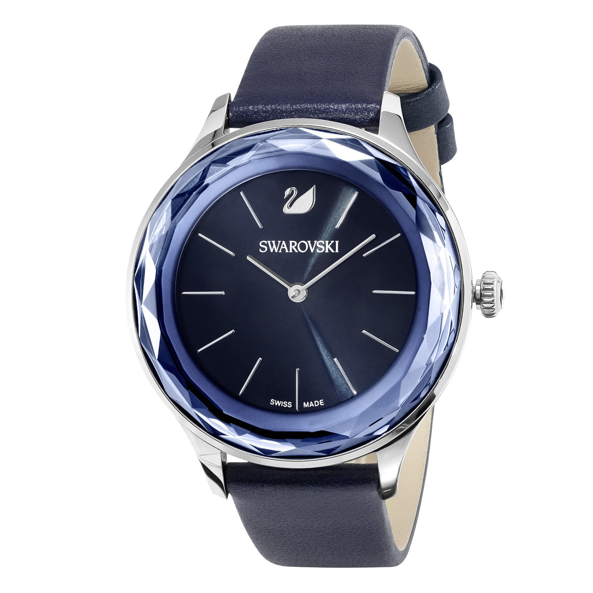  Shop Authentic Swarovski Octea Nova Blue Dial Blue Leather Strap Watch for Women - 5295349 - Luxxuri