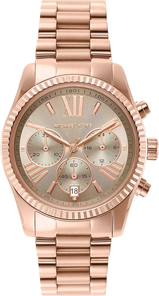  Shop Authentic Michael Kors Lexington Chronograph Grey Dial Rose Gold Steel Strap Watch For Women - MK7217 - Luxxuri