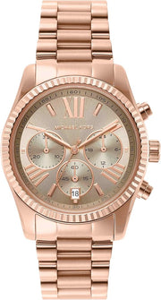  Shop Authentic Michael Kors Lexington Chronograph Grey Dial Rose Gold Steel Strap Watch For Women - MK7217 - Luxxuri
