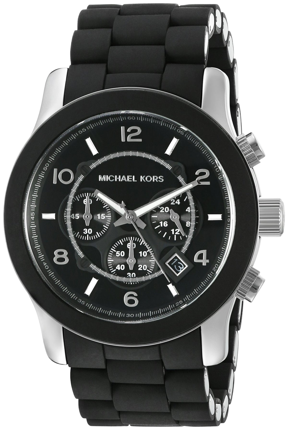  Shop Authentic Michael Kors Runway Black Dial Black Rubber Strap Watch for Men - MK8107 - Luxxuri