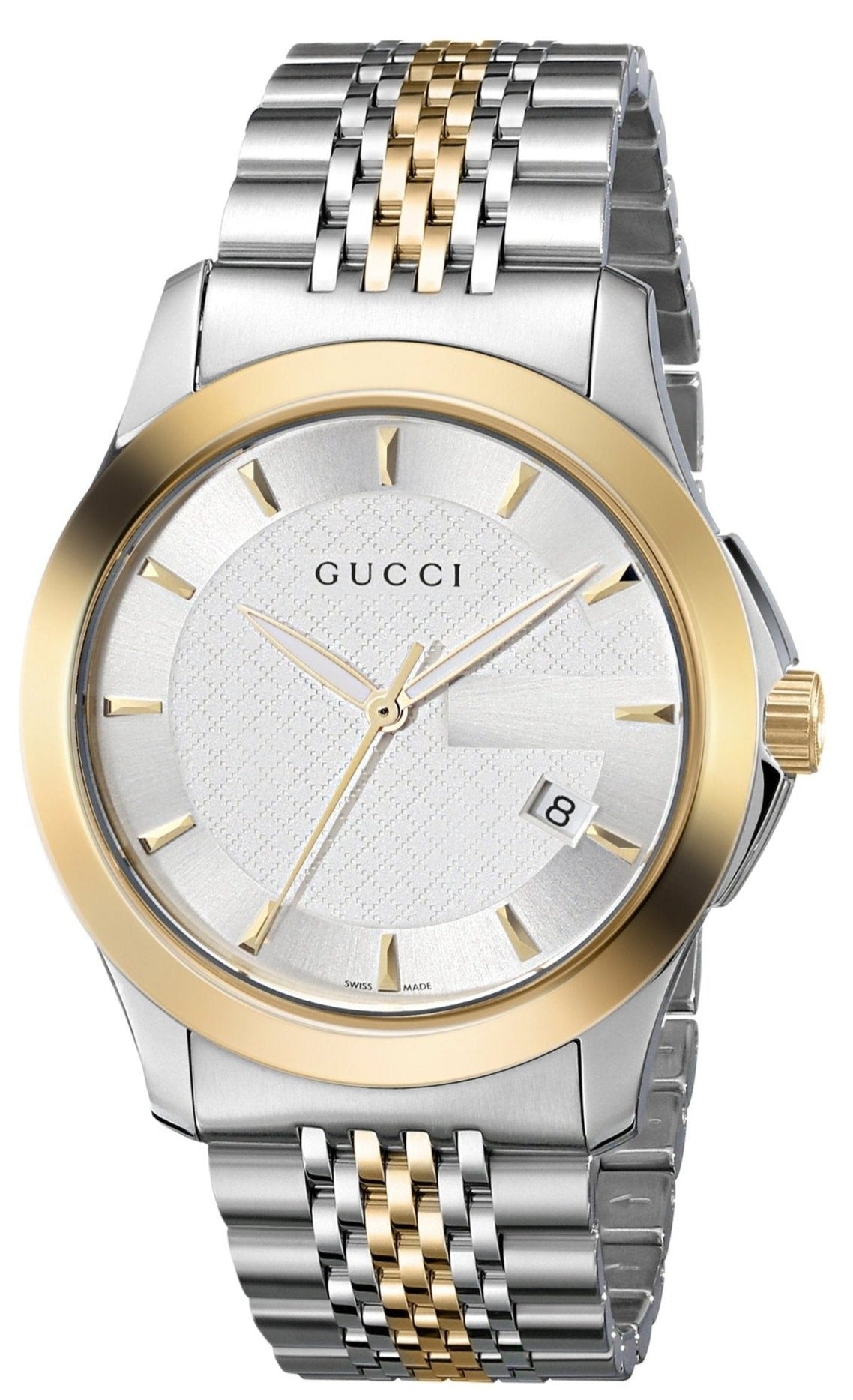  Shop Authentic Gucci G Timeless Silver Dial Two Tone Steel Strap Watch For Men - YA126409 - Luxxuri