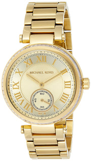  Shop Authentic Michael Kors Skylar Gold Dial Gold Steel Strap Watch for Women - MK5867 - Luxxuri
