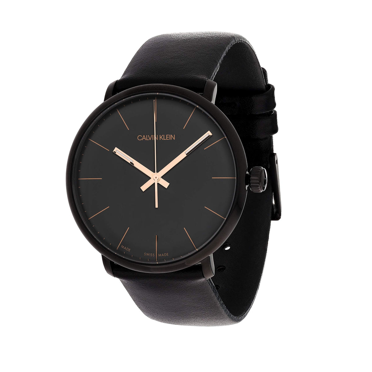  Shop Authentic Calvin Klein High Noon Quartz Black Dial Black Leather Strap Watch for Men - K8M214CB - Luxxuri