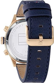  Shop Authentic Tommy Hilfiger Trent Chronograph Grey Dial Black Leather Strap Watch For Men - 1791808 - Luxxuri