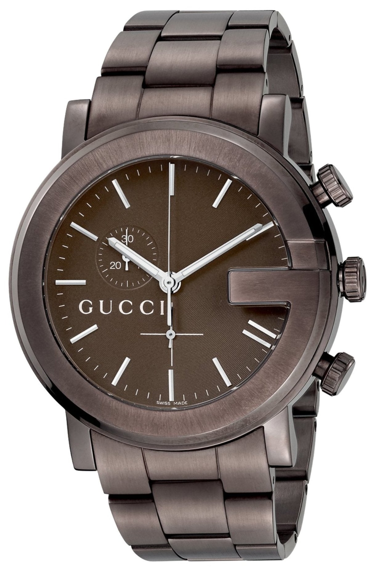  Shop Authentic Gucci G Chrono Brown Dial Brown Steel Strap Watch For Men - YA101341 - Luxxuri