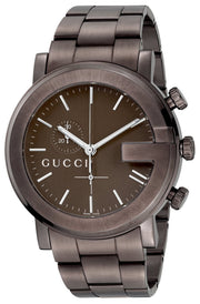  Shop Authentic Gucci G Chrono Brown Dial Brown Steel Strap Watch For Men - YA101341 - Luxxuri