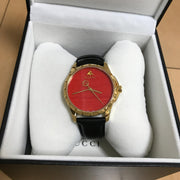  Shop Authentic Gucci G Timeless Coral Red Dial Black Leather Strap Watch For Men - YA126464 - Luxxuri