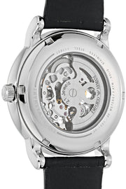  Shop Authentic Emporio Armani Luigi Silver Skeleton Dial Black Leather Strap Watch For Men - AR1981 - Luxxuri