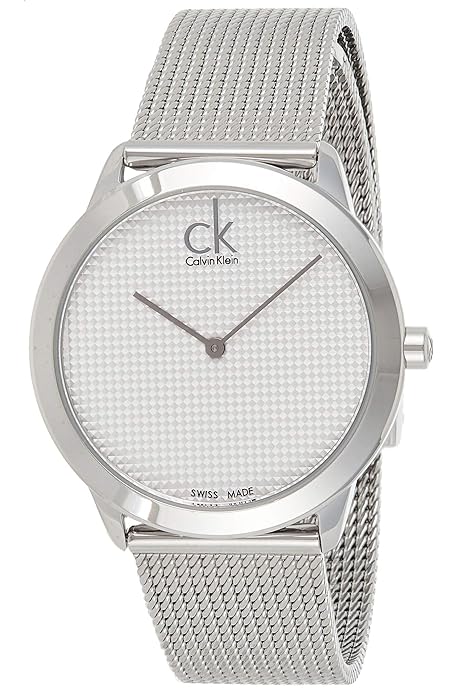  Shop Authentic Calvin Klein Minimal White Dial Silver Mesh Bracelet Watch for Men - K3M2112Y - Luxxuri