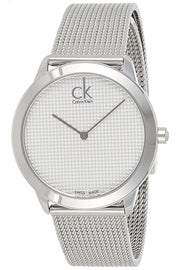  Shop Authentic Calvin Klein Minimal White Dial Silver Mesh Bracelet Watch for Men - K3M2112Y - Luxxuri
