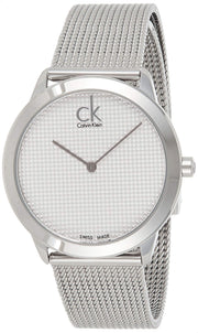  Shop Authentic Calvin Klein Minimal White Dial Silver Mesh Bracelet Watch for Women - K3M2212Y - Luxxuri