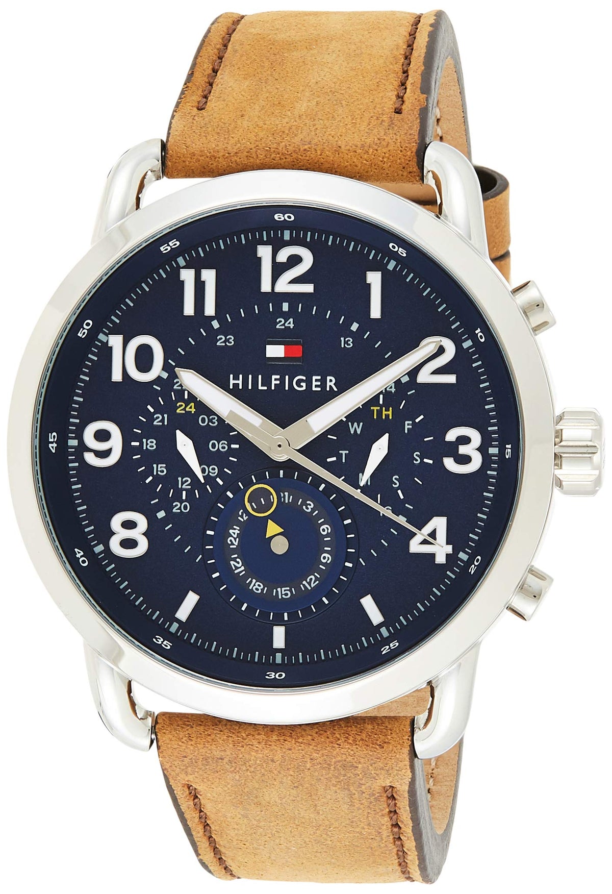  Shop Authentic Tommy Hilfiger Briggs Chronograph Blue Dial Brown Leather Strap Watch for Men - 1791424 - Luxxuri