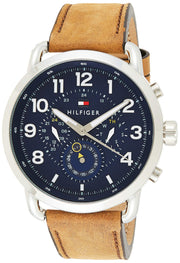  Shop Authentic Tommy Hilfiger Briggs Chronograph Blue Dial Brown Leather Strap Watch for Men - 1791424 - Luxxuri