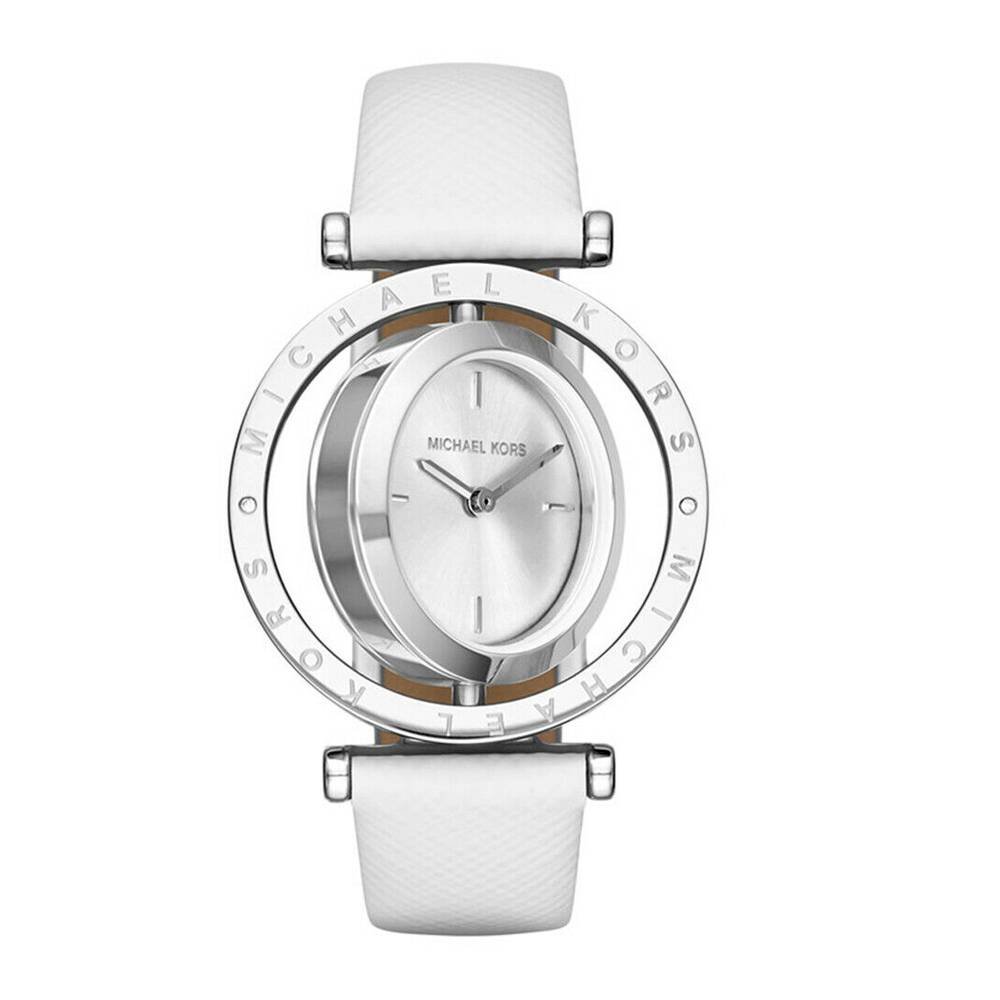  Shop Authentic Michael Kors Averi Silver Dial White Leather Strap Watch for Women - MK2524 - Luxxuri