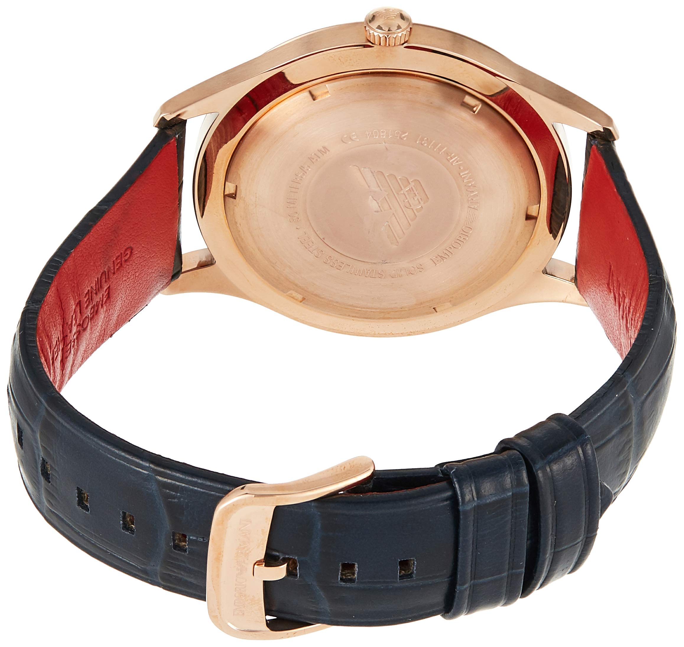 Shop Authentic Emporio Armani Classic Silver Dial Blue Leather Strap Watch For Men - AR11131 - Luxxuri
