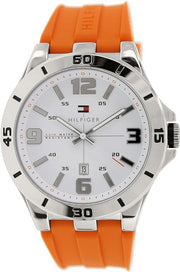  Shop Authentic Tommy Hilfiger Analog White Dial Orange Rubber Strap Watch for Men - 1791063 - Luxxuri