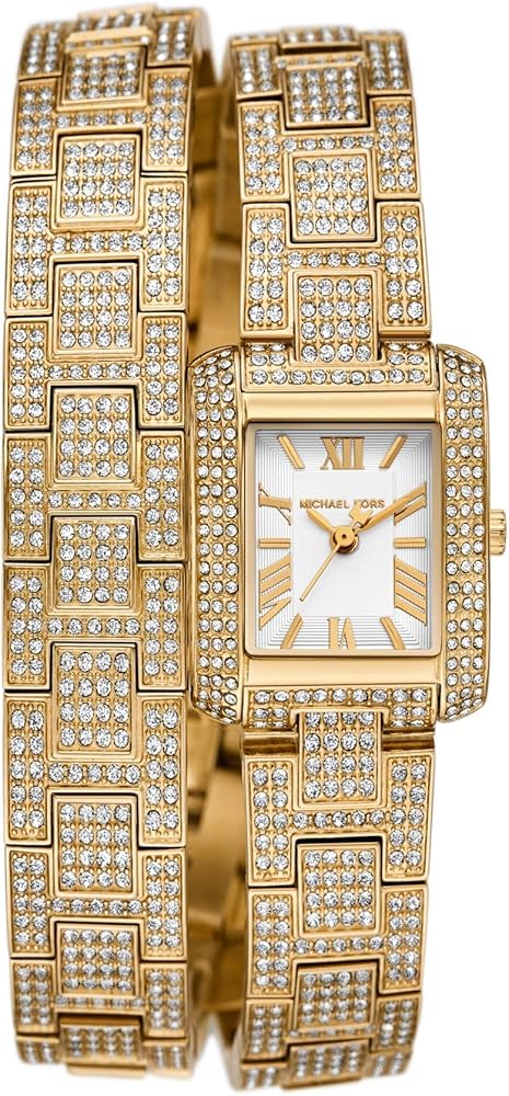  Shop Authentic Michael Kors Emery Analog Crystals White Dial Gold Steel Strap Watch for Women - MK4835 - Luxxuri