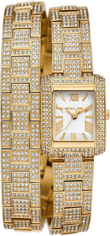  Shop Authentic Michael Kors Emery Analog Crystals White Dial Gold Steel Strap Watch for Women - MK4835 - Luxxuri