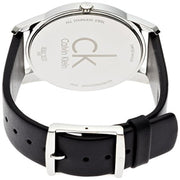  Shop Authentic Calvin Klein Minimal Grey Dial Black Leather Strap Watch for Men - K3M221C4 - Luxxuri
