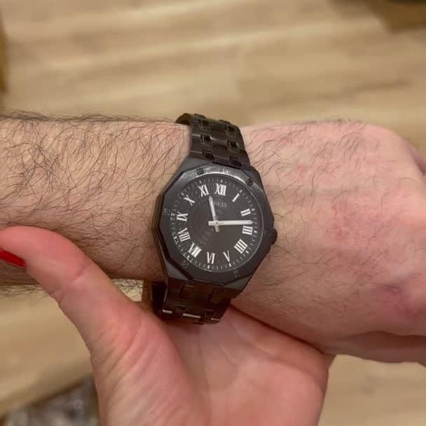  Shop Authentic Guess Asset Quartz Black Dial Black Steel Strap Watch For Men - GW0575G3 - Luxxuri