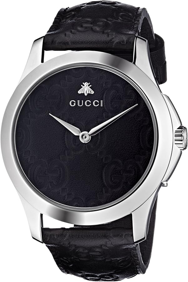  Shop Authentic Gucci G Timeless Quartz Black Dial Black Leather Strap Watch For Men - YA1264031 - Luxxuri