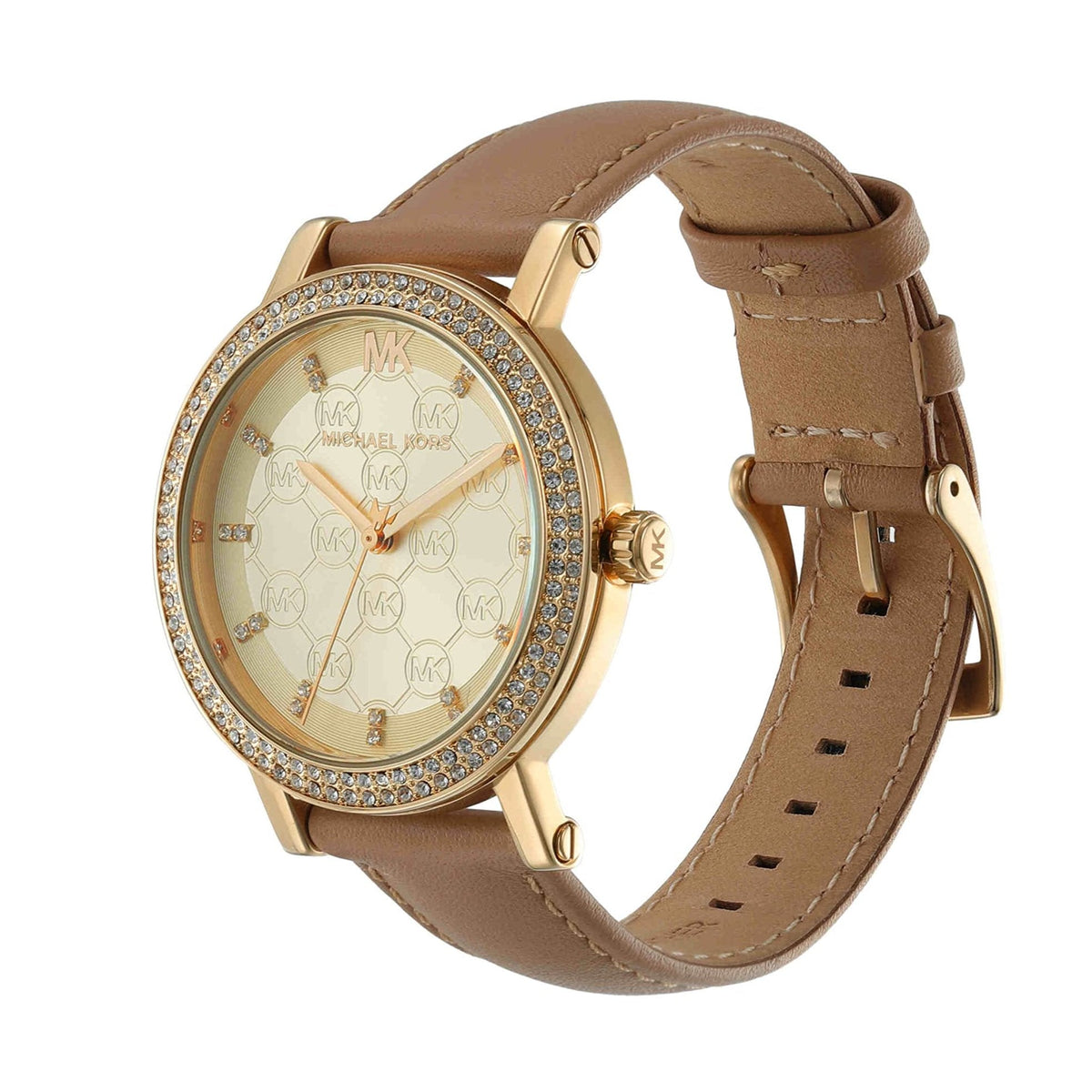  Shop Authentic Michael Kors Corey Analog Gold Dial Brown Leather Strap Watch for Women - MK2986 - Luxxuri