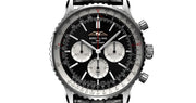  Shop Authentic Breitling Navitimer B01 Chronograph 46 Black Dial Black Leather Strap Watch for Men - AB0137211B1P1 - Luxxuri