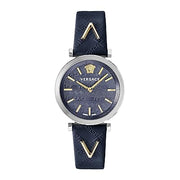  Shop Authentic Versace V-Twist Quartz Blue Dial Blue Leather Strap Watch for Women - VELS00119 - Luxxuri