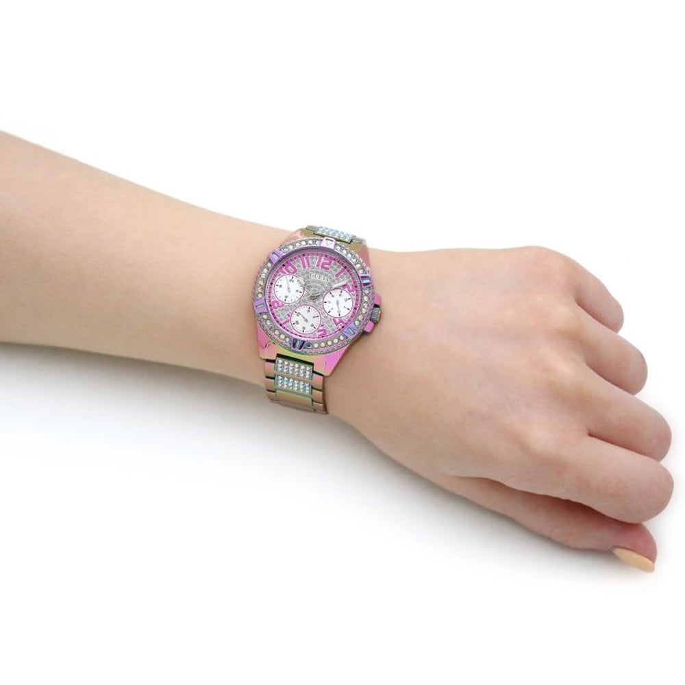  Shop Authentic Guess Lady Frontier Diamonds Silver Dial Multicolor Steel Strap Watch for Women - GW0044L1 - Luxxuri