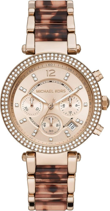  Shop Authentic Michael Kors Parker Chronograph Rose Gold Dial Two Tone Steel Strap Watch For Women - MK6832 - Luxxuri